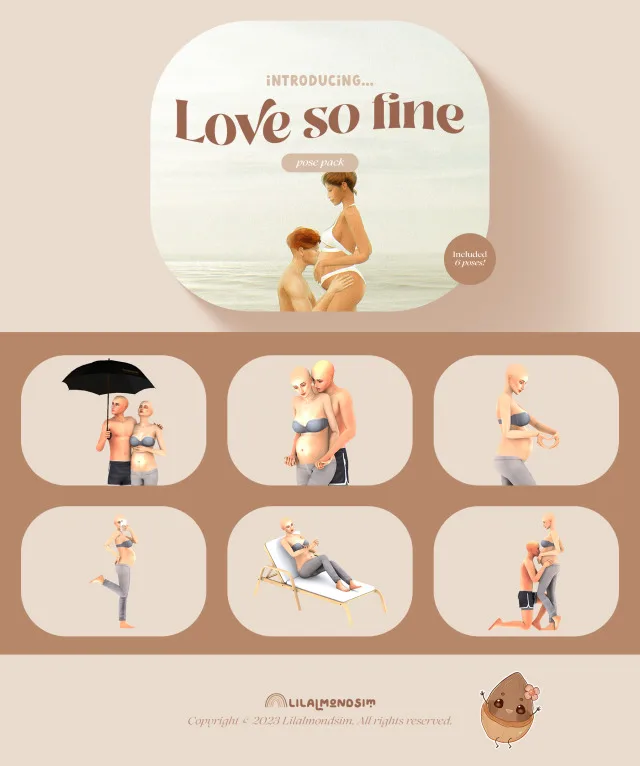 Vista previa de Love so fine — 𝒑𝒐𝒔𝒆 𝒑𝒂𝒄𝒌, poses de lilalmondsim para Los Sims 4.