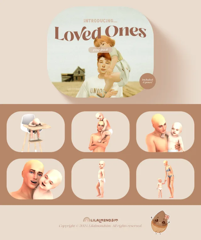 Vista previa de Loved ones — 𝒑𝒐𝒔𝒆 𝒑𝒂𝒄𝒌 𝒘𝒊𝒕𝒉 𝒊𝒏𝒇𝒂𝒏𝒕𝒔!, poses de lilalmondsim para Los Sims 4.