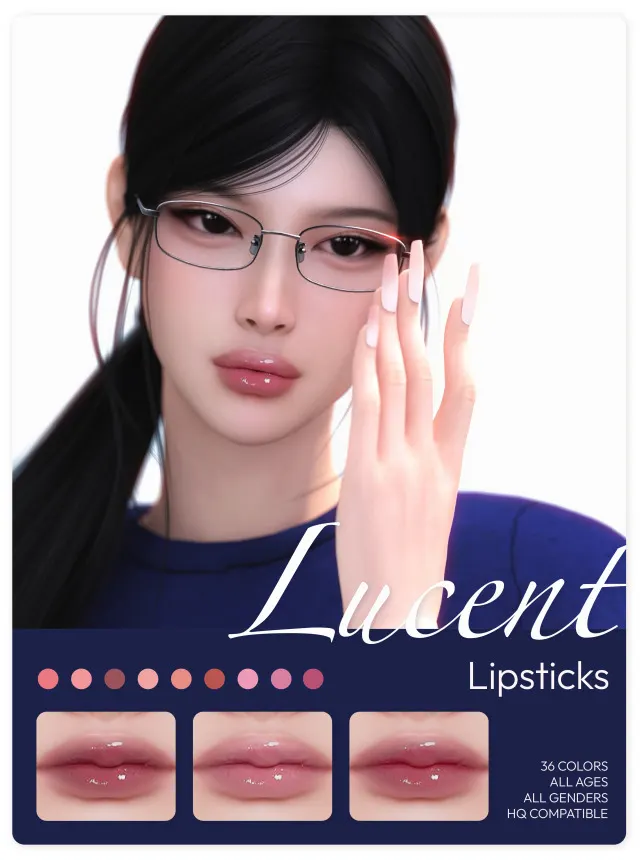 Vista previa de Lucent labial 1 / 2, maquillaje de cheng-chih para Los Sims 4.