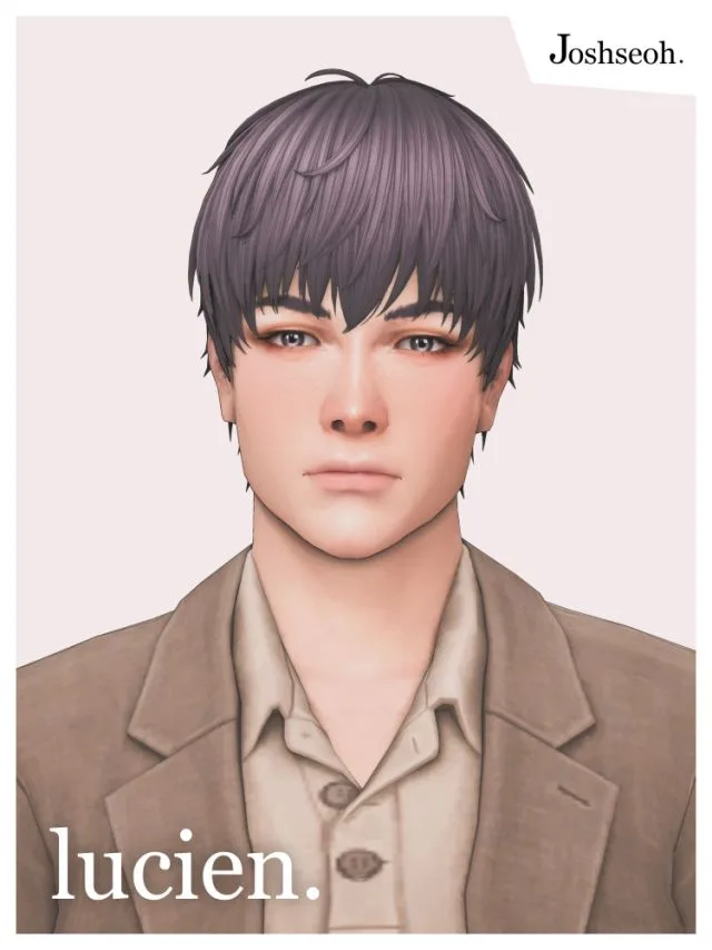 Vista previa de Lucien cabello (cabello Commissions), cabello de joshseoh para Los Sims 4.
