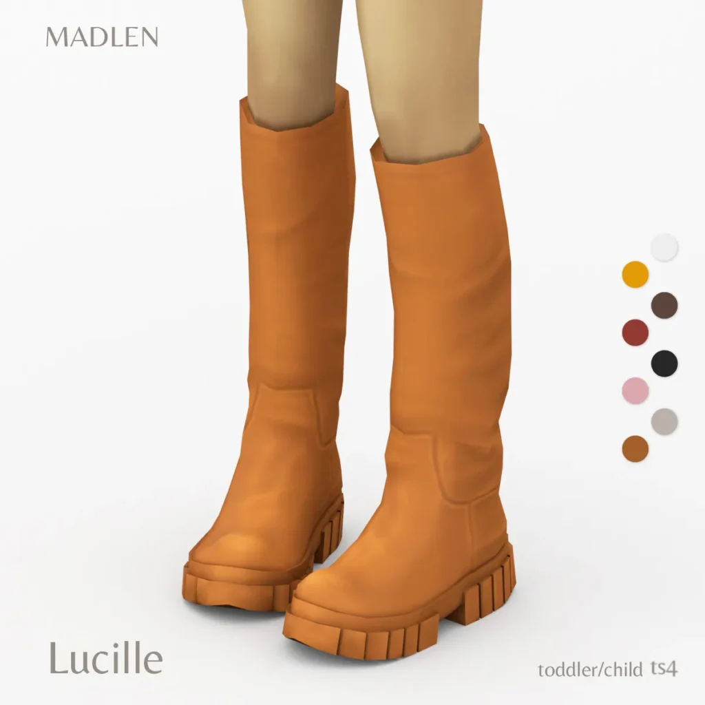Vista previa de Lucille boots toddlerchild as requested, zapatos de madlensims para Los Sims 4.
