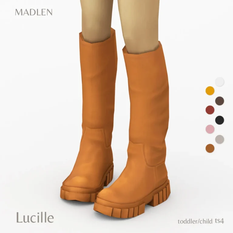 Vista previa de Lucille boots toddlerchild as requested, zapatos de madlensims para Los Sims 4.