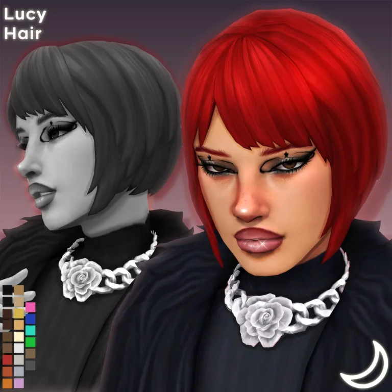 Vista previa de LUCY cabello BY IMVIKAI, cabello de imvikai para Los Sims 4.