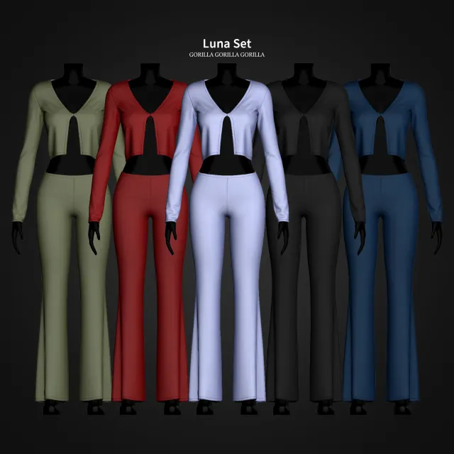 Vista previa de Luna Set, crear un sim de gorillax3-cc para Los Sims 4.