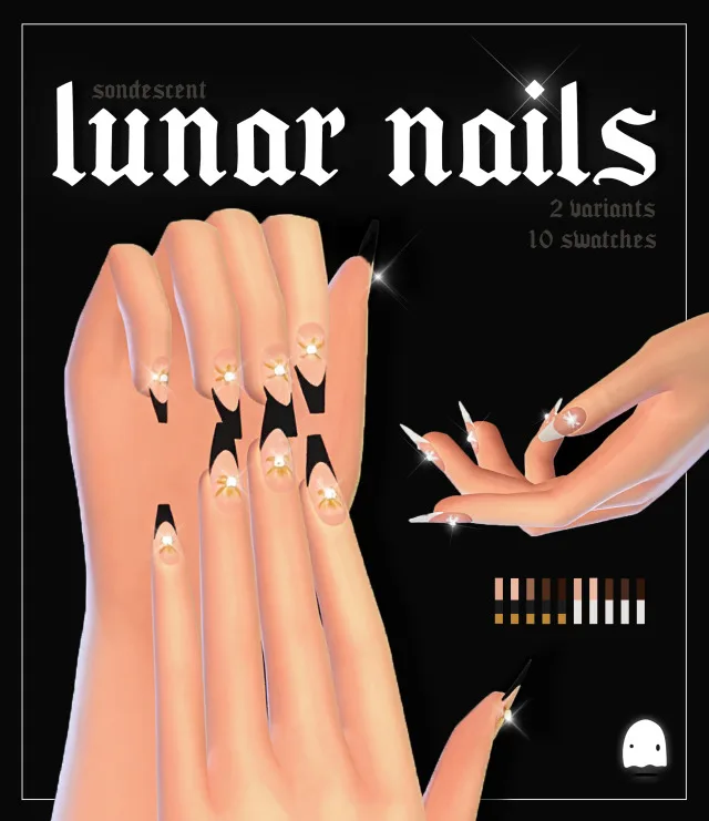 Vista previa de Lunar nails, accesorios de sondescent para Los Sims 4.