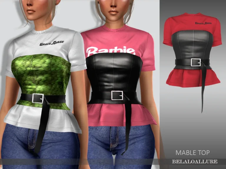 Vista previa de Mable top, ropa de belaloallure3 para Los Sims 4.