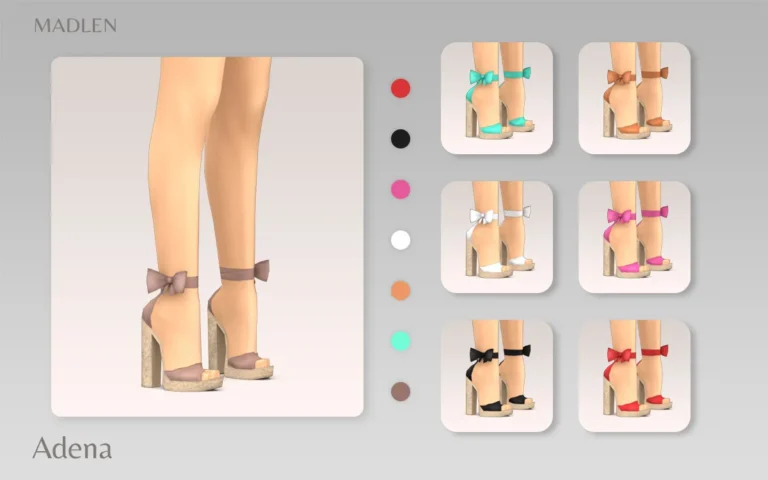 Vista previa de Madlen adena zapatos heel heeled version of, zapatos de madlensims para Los Sims 4.