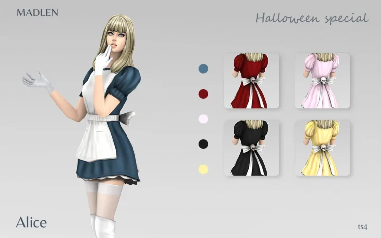 Vista previa de Madlen alice costume this halloween i was inspired, ropa de madlensims para Los Sims 4.