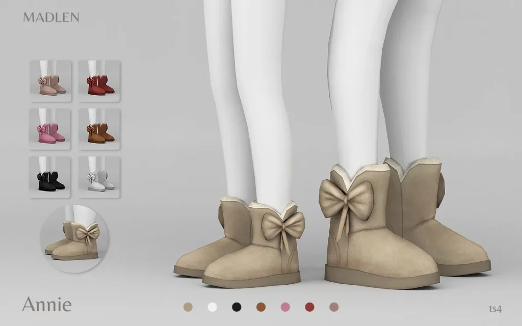 Vista previa de Madlen annie boots new ugg like boots featuring a, zapatos de madlensims para Los Sims 4.