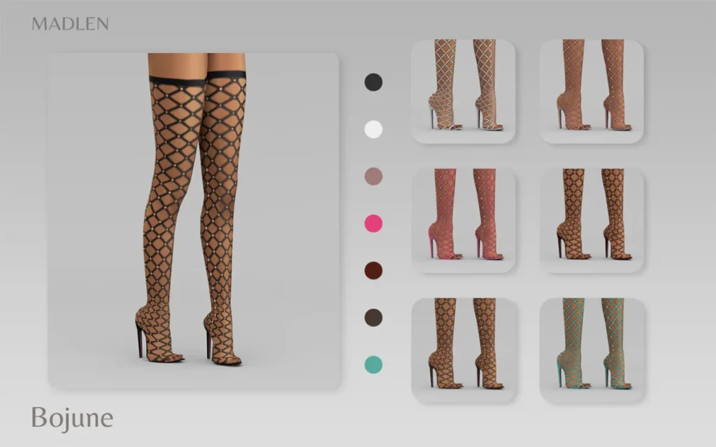 Vista previa de Madlen bojune boots sexy over the knee boots with, zapatos de madlensims para Los Sims 4.
