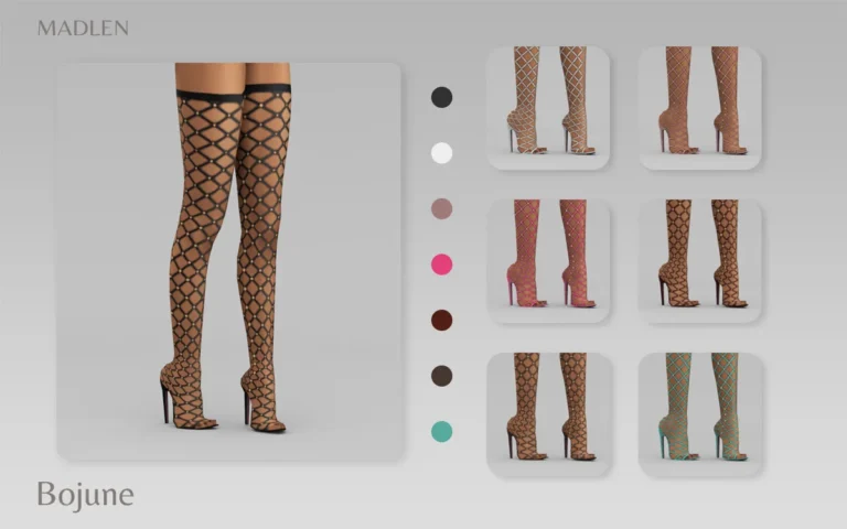Vista previa de Madlen bojune boots sexy over the knee boots with, zapatos de madlensims para Los Sims 4.
