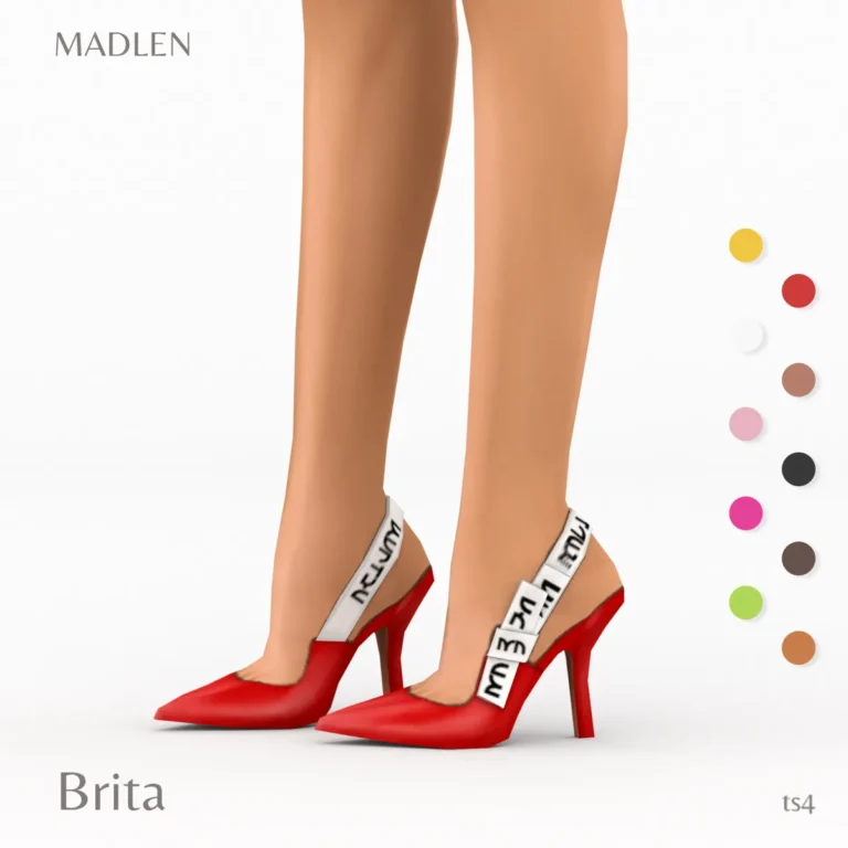 Vista previa de Madlen brita zapatos slingback pumps featuring, zapatos de madlensims para Los Sims 4.