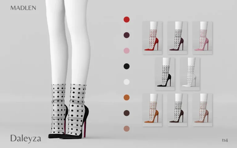 Vista previa de Madlen daleyza zapatos stylish pointed toe stiletto, zapatos de madlensims para Los Sims 4.