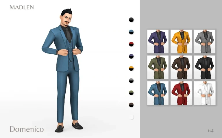 Vista previa de Madlen domenico conjunto beautifully crafted slim, ropa de madlensims para Los Sims 4.
