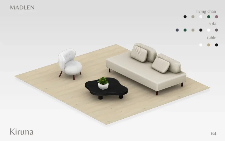 Vista previa de Madlen kiruna living set refresh your home with, solares y habitaciones de madlensims para Los Sims 4.