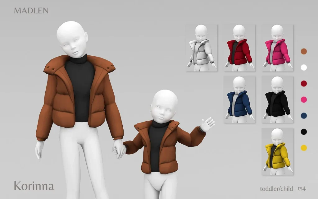 Vista previa de Madlen korinna jacket toddler child cute, ropa de madlensims para Los Sims 4.