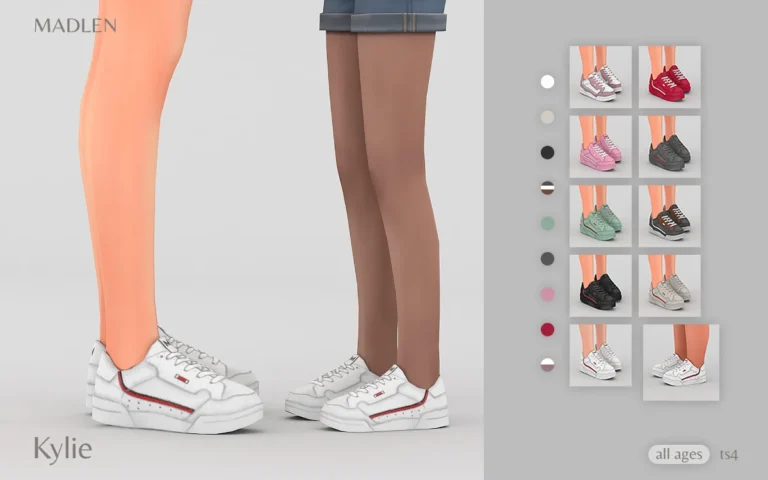 Vista previa de Madlen kylie zapatos casual sneakers simple and, zapatos de madlensims para Los Sims 4.