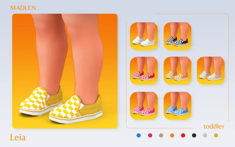 Vista previa de Madlen leia zapatos new toddler slip on zapatos with, zapatos de madlensims para Los Sims 4.