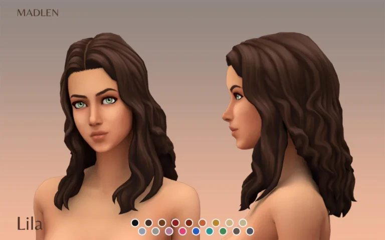 Vista previa de Madlen lila hairstyle new hairstyle for your, cabello de madlensims para Los Sims 4.