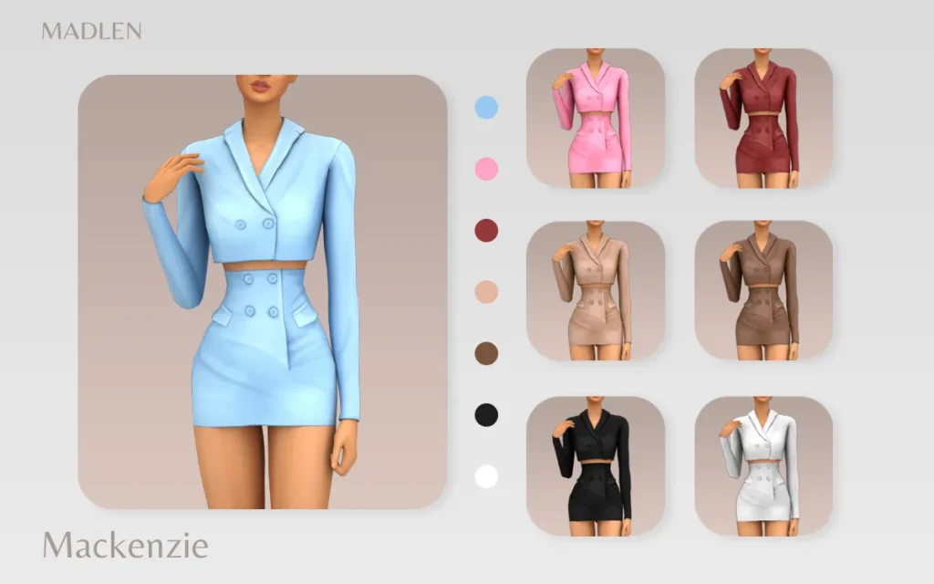 Vista previa de Madlen mackenzie conjunto new stylish conjunto for, ropa de madlensims para Los Sims 4.