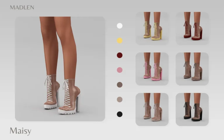 Vista previa de Madlen maisy boots transparent pvc boots with, zapatos de madlensims para Los Sims 4.