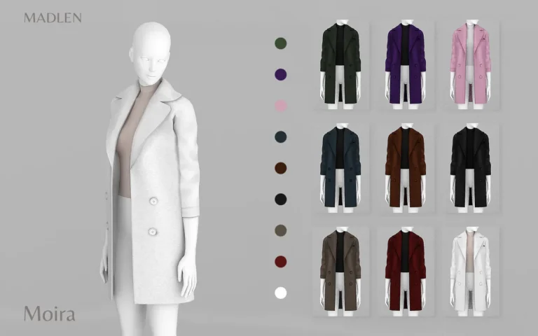 Vista previa de Madlen moira coat woolen coat to keep your, ropa de madlensims para Los Sims 4.