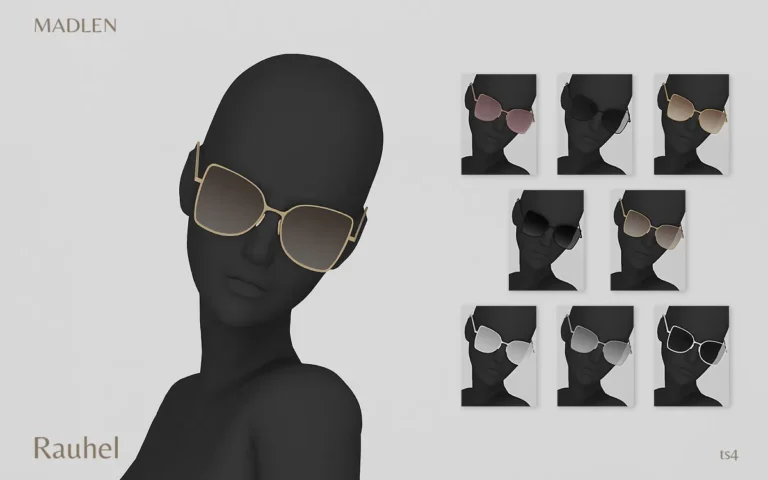 Vista previa de Madlen rauhel sunglasses elegant butterfly, accesorios de madlensims para Los Sims 4.