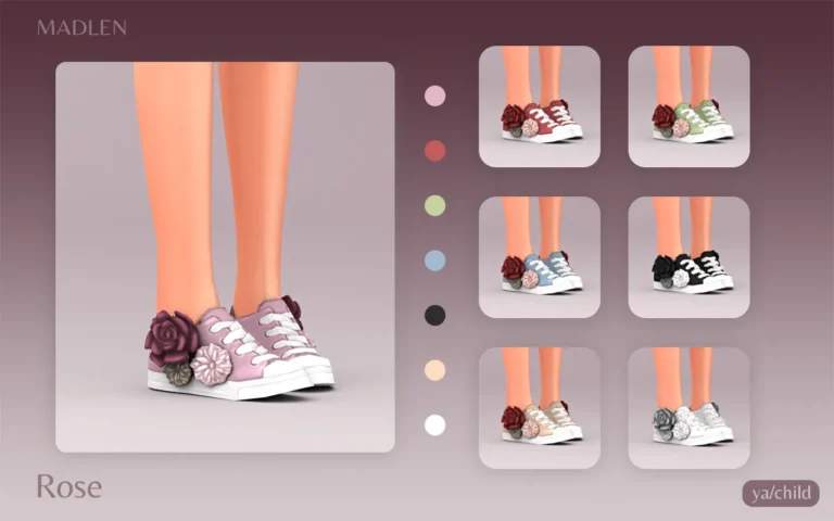 Vista previa de Madlen rose sneakers these beauties are now, zapatos de madlensims para Los Sims 4.