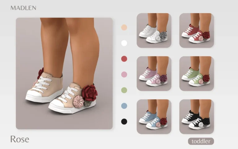 Vista previa de Madlen rose zapatos gorgeous looking sneakers with, zapatos de madlensims para Los Sims 4.