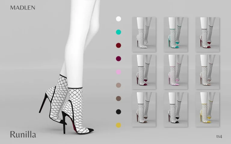 Vista previa de Madlen runilla zapatos sexy pointed toe party zapatos, zapatos de madlensims para Los Sims 4.