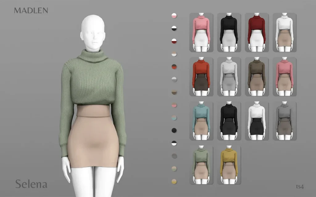 Vista previa de Madlen selena conjunto cute new conjunto featuring, ropa de madlensims para Los Sims 4.