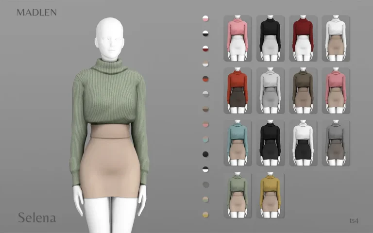 Vista previa de Madlen selena conjunto cute new conjunto featuring, ropa de madlensims para Los Sims 4.