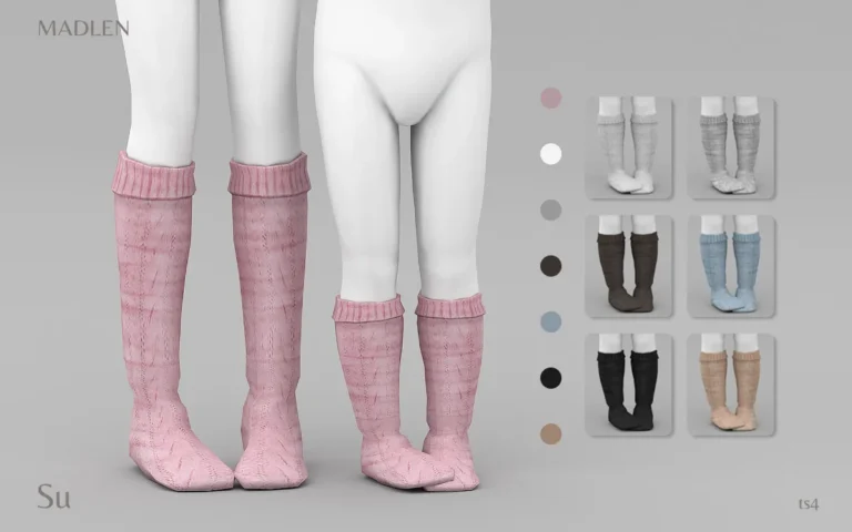 Vista previa de Madlen su socks toddler child su socks now, zapatos de madlensims para Los Sims 4.