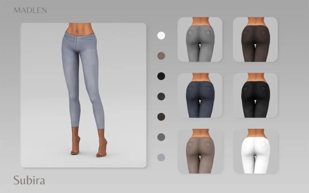 Vista previa de Madlen subira jeans new low rise jeans for your, ropa de madlensims para Los Sims 4.