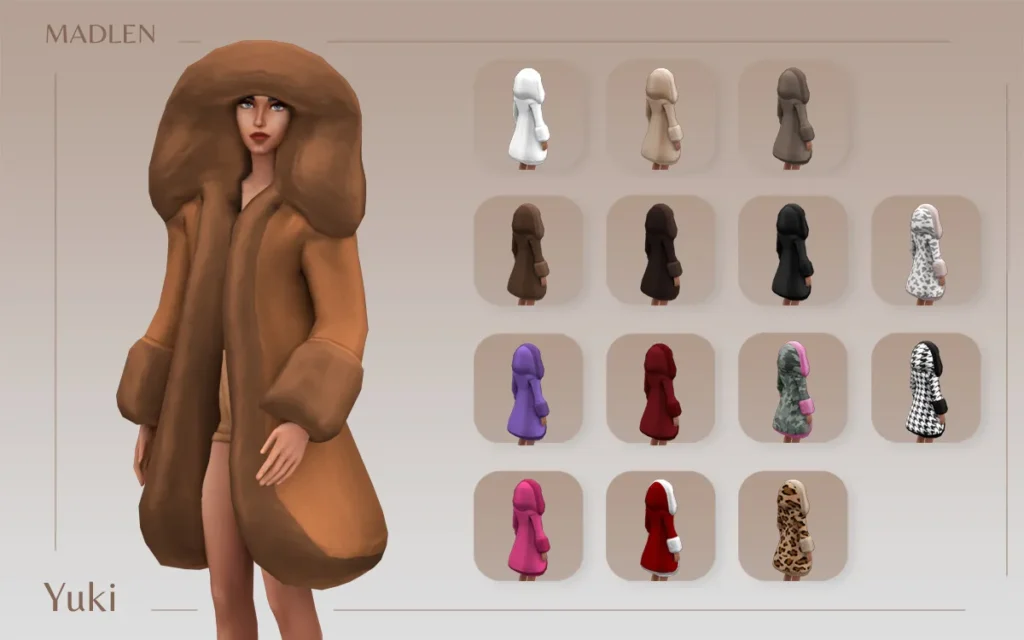 Vista previa de Madlen yuki pack recolour pack for yuki coat with, ropa de madlensims para Los Sims 4.
