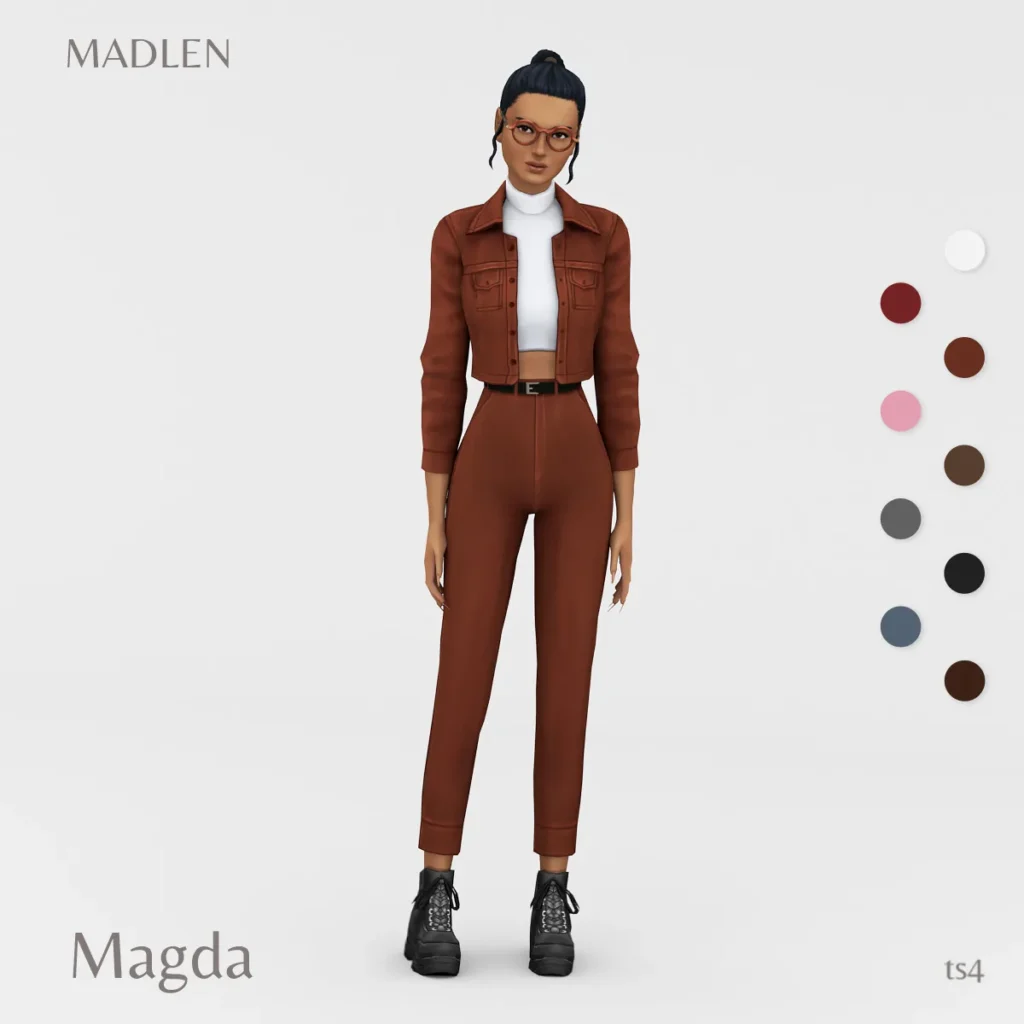 Vista previa de Magda conjunto cozy pants matching jacket and a, ropa de madlensims para Los Sims 4.