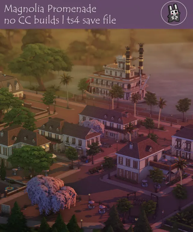 Vista previa de Magnolia Promenade Rebuild, solares y habitaciones de nocturne-vi para Los Sims 4.