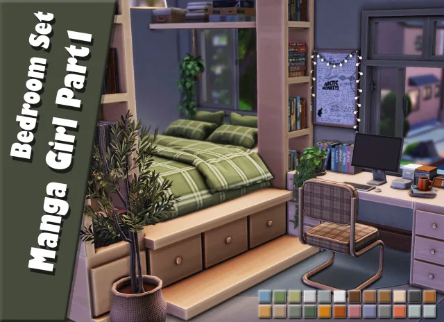 Vista previa de Manga Girl Part1, construir y comprar de abbypiggg para Los Sims 4.