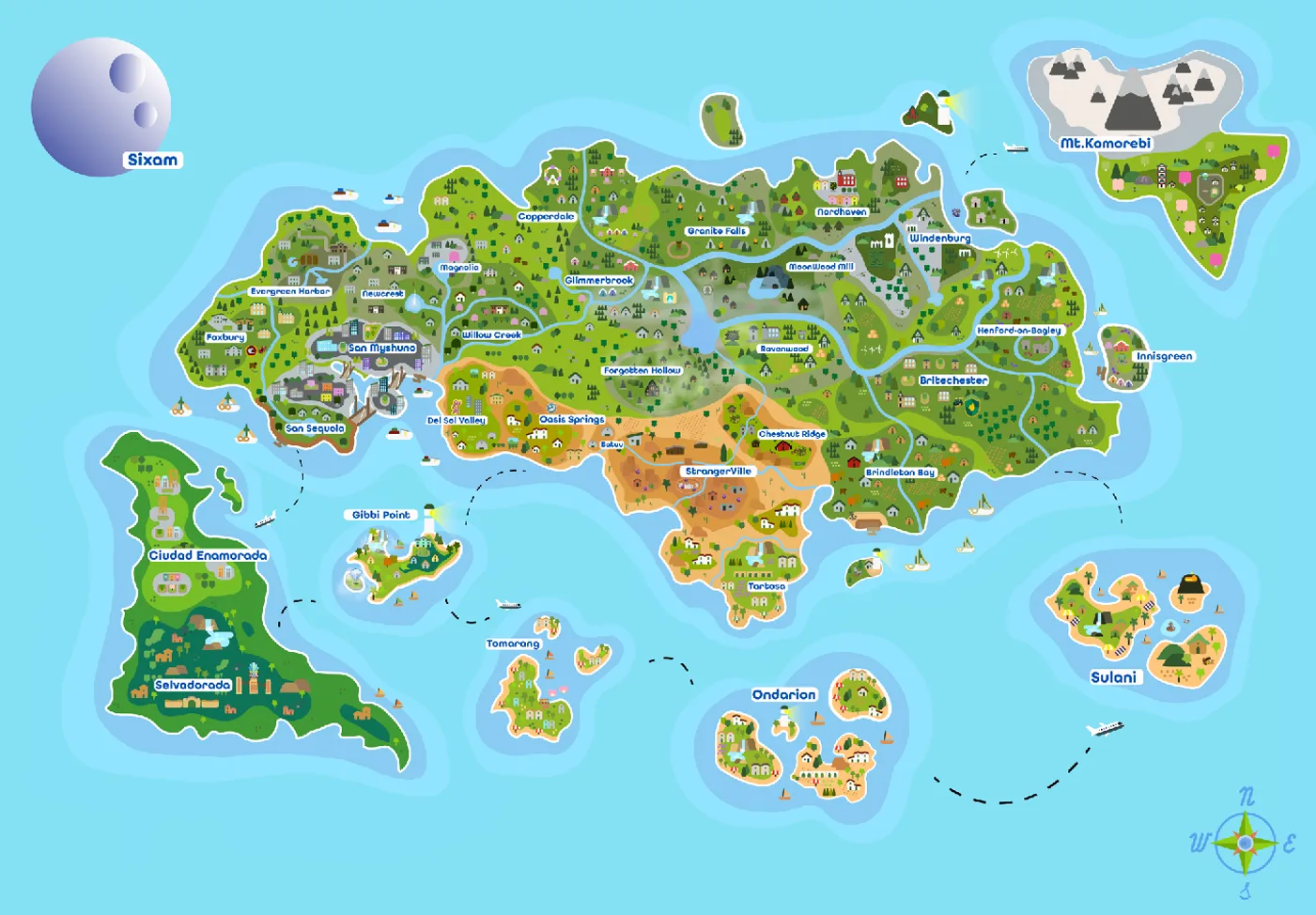Mapa mundial de Nocturne actualizado con Ondarion para Los Sims 4, imagen 4.