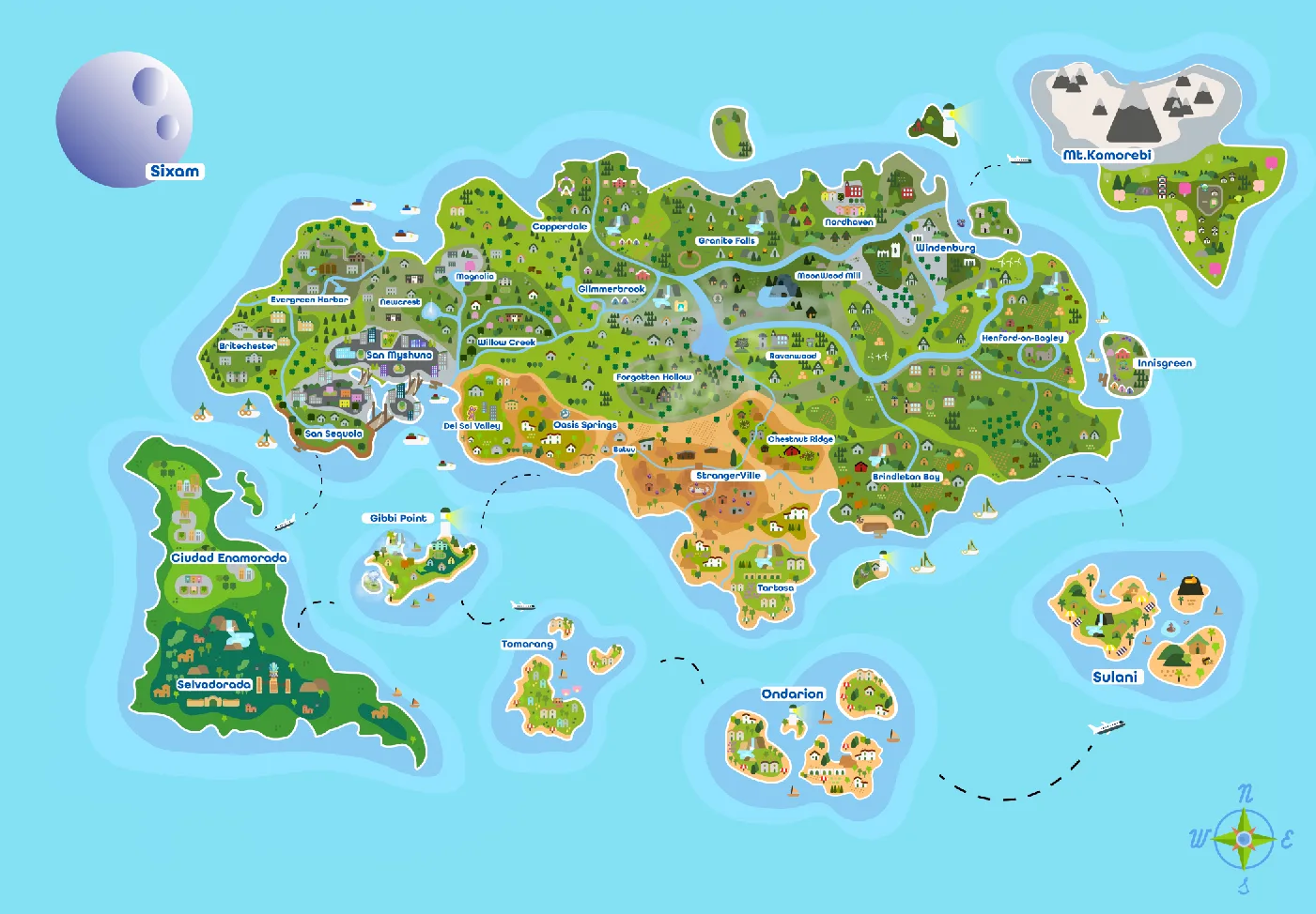 Mapa mundial de Nocturne actualizado con Ondarion para Los Sims 4, imagen 7.