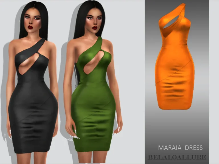 Vista previa de Maraia vestido, ropa de belaloallure3 para Los Sims 4.