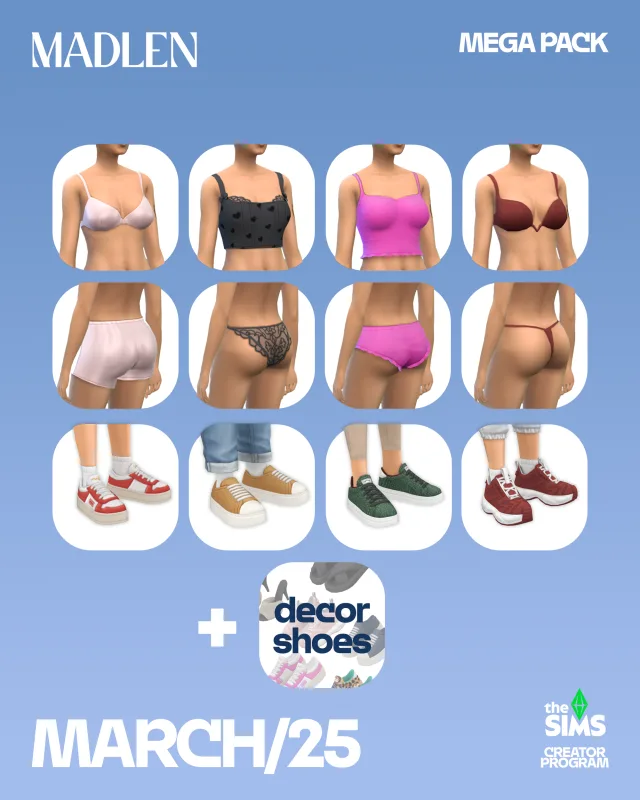 Vista previa de March mega pack is out check out the previous, crear un sim de madlensims para Los Sims 4.