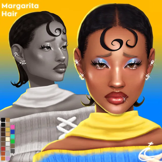 Vista previa de MARGARITA cabello BY IMVIKAI, cabello de imvikai para Los Sims 4.