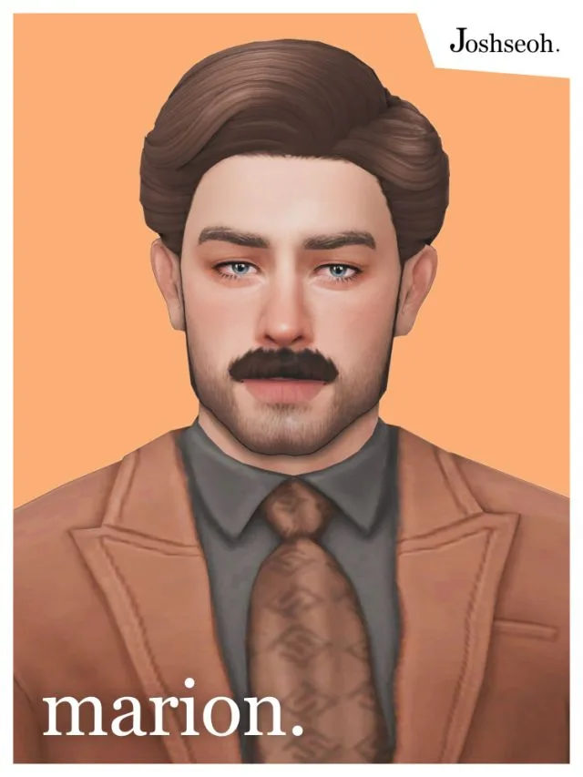 Vista previa de Marion cabello (cabello Commissions), cabello de joshseoh para Los Sims 4.