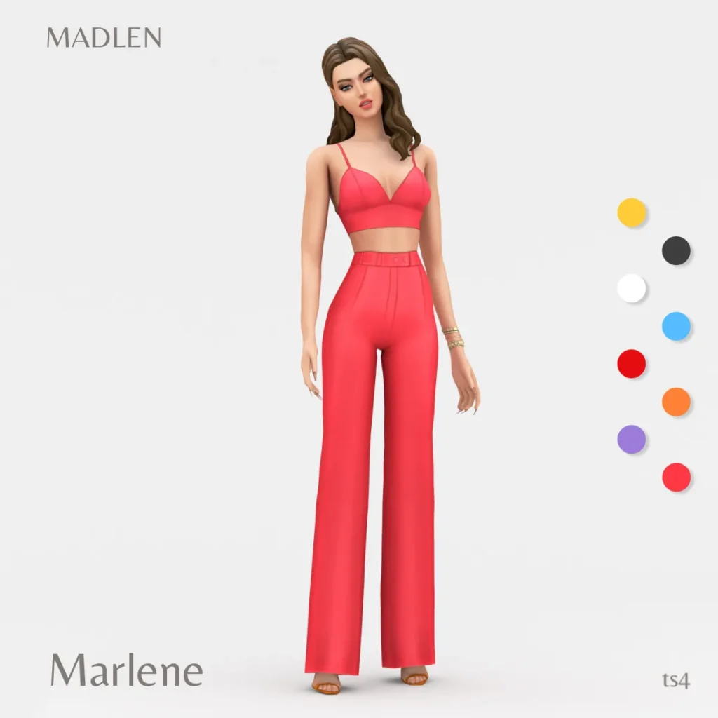 Vista previa de Marlene conjunto casual yet fashionable download, ropa de madlensims para Los Sims 4.