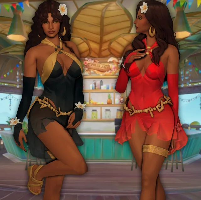 Vista previa de Marvel Rivals Scarlet Witch Swimsuit Special CC set - 5 ITEMS, crear un sim de jessiminesims para Los Sims 4.
