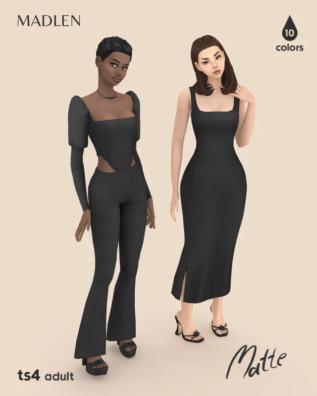Vista previa de Matte set designed for the modern minimalist each, ropa de madlensims para Los Sims 4.