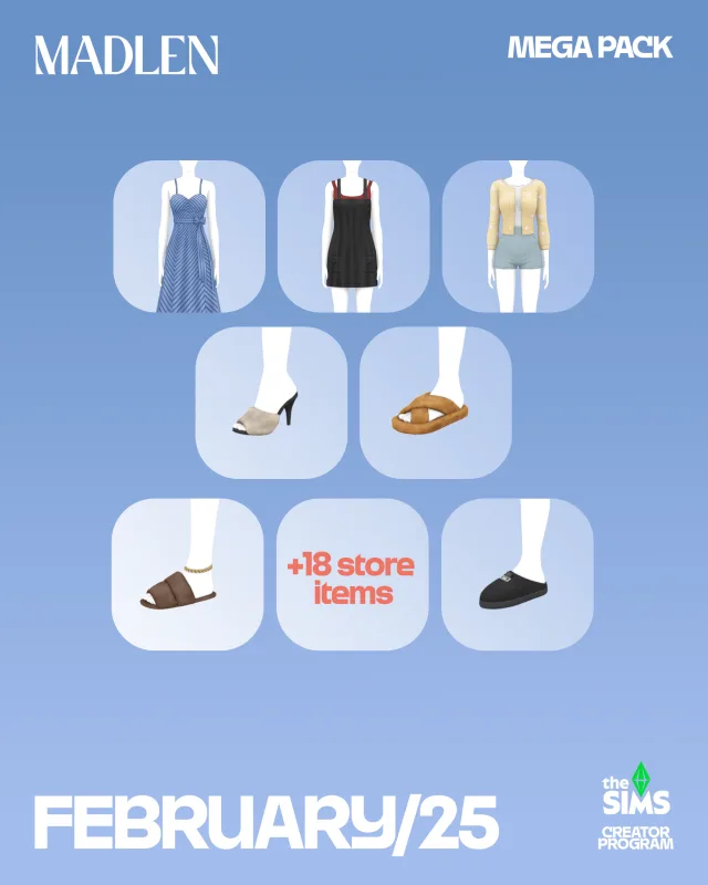 Vista previa de Mega pack february25 february mega pack is out, crear un sim de madlensims para Los Sims 4.