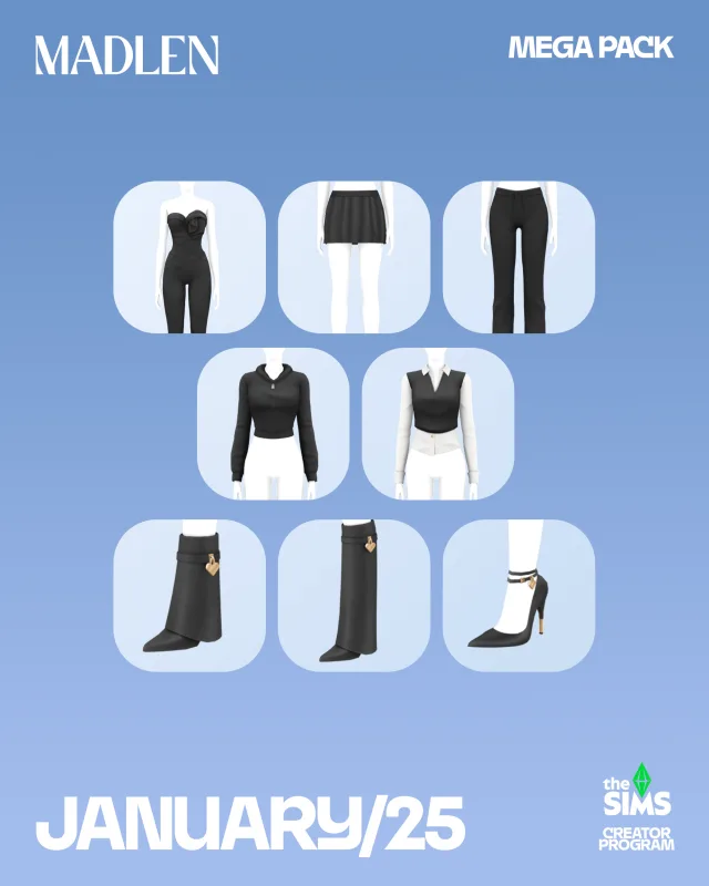 Vista previa de Mega pack january25 january mega pack is out, crear un sim de madlensims para Los Sims 4.