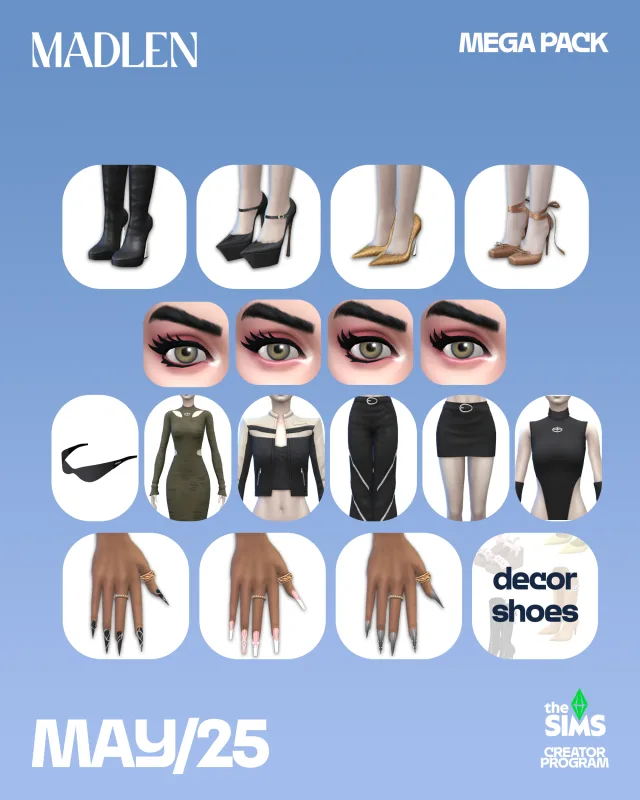 Vista previa de Mega pack may25 may mega pack is out check, crear un sim de madlensims para Los Sims 4.
